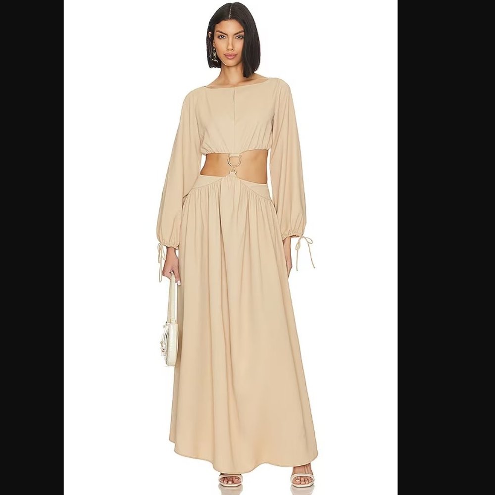 L'Academie Beige Maxi Dress